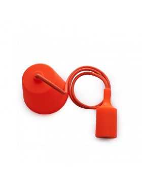 Portalámparas E27 con Cable y Rosetón - Color Naranja