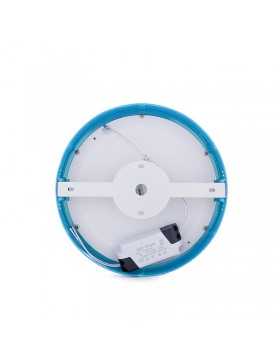 Plafón de Techo de LEDs Circular de Superficie Ø220mm 18W 1450Lm 30.000H Color Azul