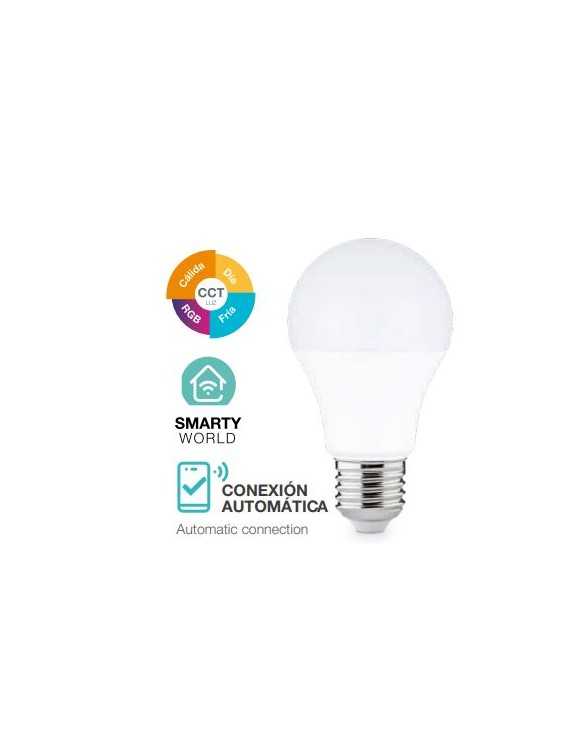 Lámpara Luz inteligente LED de colores con bombilla RGB regulable