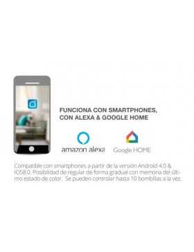 Bombilla inteligente multicolor E27 A60 compatible con Google Home, Alexa y  IFTTT - Hydrabazaar