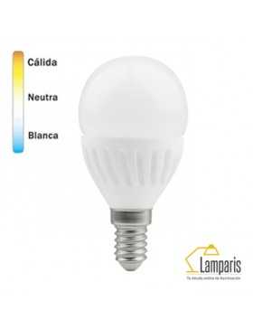 Bombilla LED, E14, Estándar, Blanco opalino, 2700K, 680 lm, Ø4,5cm, H7,8cm  - Nedgis - Luminarias Nedgis