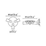 LAO PLAFON NEGRO/COBRE LED 3 X 4,5W 3000K