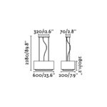 VESPER COLGANTE BLANCO 60 CM 2XE27 20W