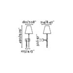 21857 SABANA APLIQUE DERECHA NIQUEL MATE E27 LECTOR LED