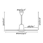 21979 ECO INDUS O120CM BLANCO 3 PALAS