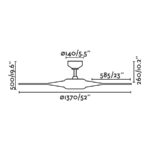 22199 COCOS O1370 CMS BLANCO 5 PALAS LED 20W