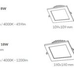 30701 Foco LED empotrable cuadrado 8W 180mm Tina Square