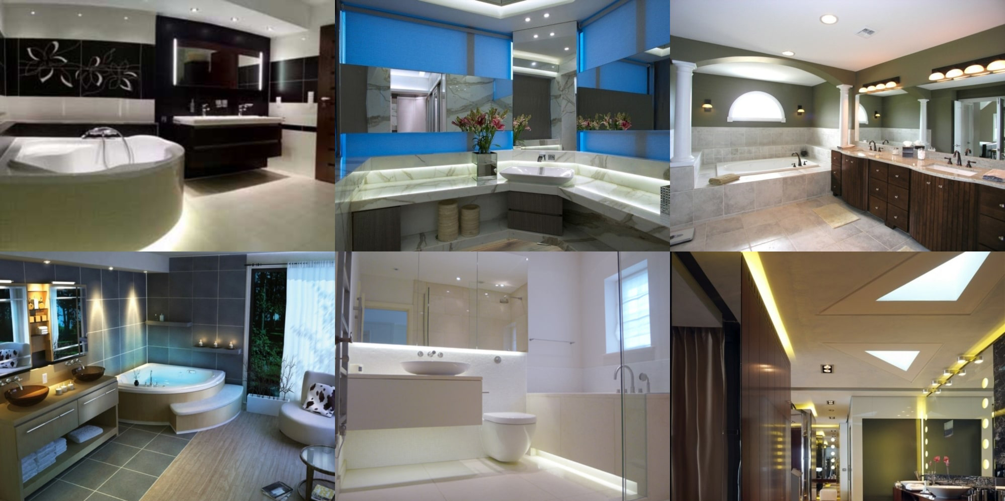 bano iluminacion downlights tiras led