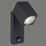 49862 Cala 162018 Aplique Gris oscuro LED 1x5.6W 3000K 610lm IP54 CL.I LED integrado Orientable Sensor de movimiento