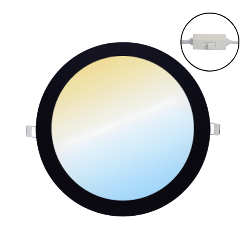 downlight led 18w negro cct redondo