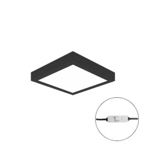 downlight superficie 13w negro cct cuadrado