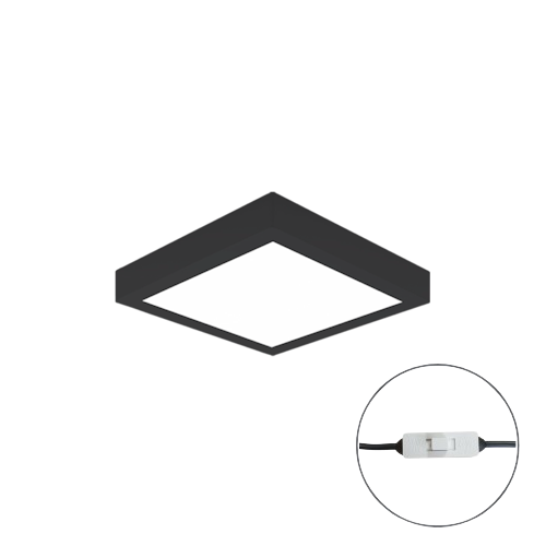 downlight superficie 13w negro cct cuadrado
