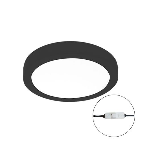 downlight superficie 25w negro cct redondo
